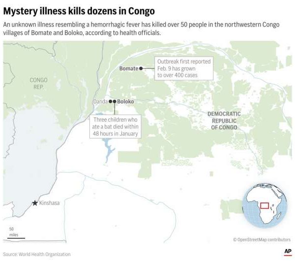 Lo que sabemos sobre las enfermedades que han afectado a más de 400 personas y matado a más de 50 en el Congo