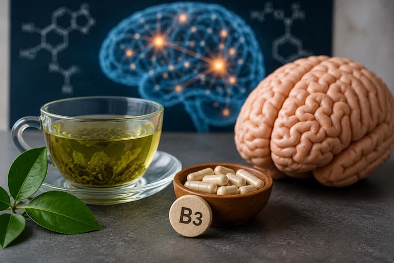 Té verde y vitamina B3 muestran señales contra el deterioro cerebral