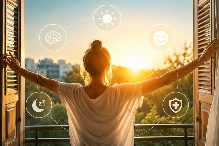Luz solar matinal: 20 minutos que pueden ordenar el reloj biológico