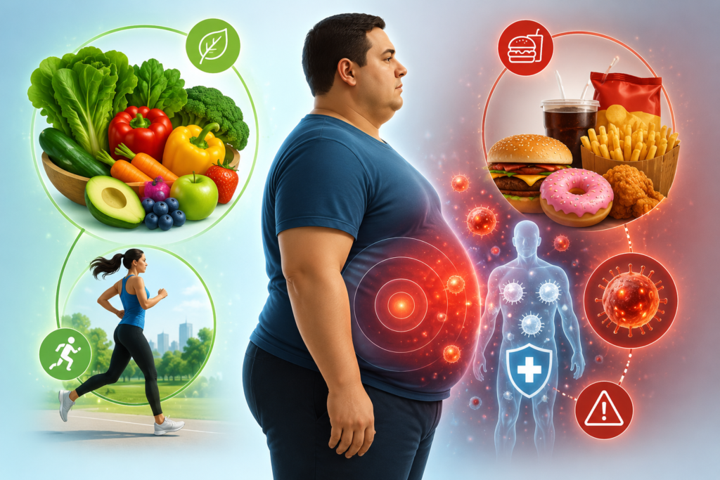 Sobrepeso y sedentarismo se vinculan con más inflamación y riesgo inmunológico