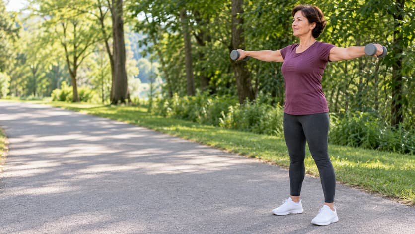 Caminar y ejercitar los brazos: cinco movimientos y sus límites