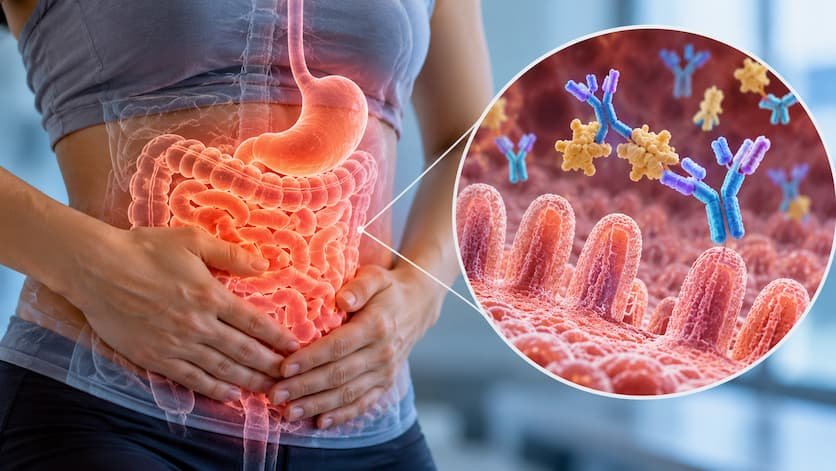 Un anticuerpo experimental protege el intestino frente al gluten