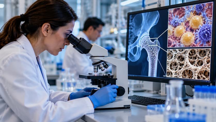 Identifican una vía molecular que acelera la pérdida ósea con la edad